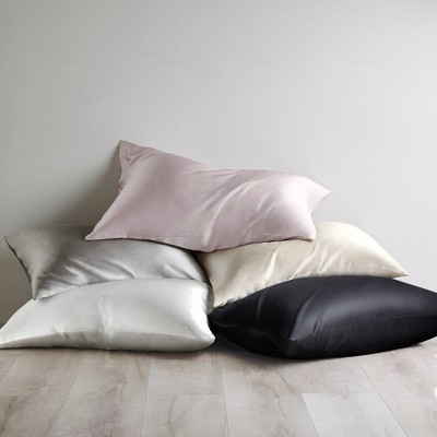 Off-White Mulberry Silk Standard Pillowcase with Zipper Closure