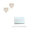 Adornia 14k Gold Plated Mother of Pearl Mini Halo CZ Heart Studs - 4 of 4
