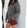 Women's Oversized Cable Knit Sweater - beige botany - 2 of 2
