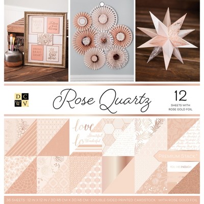 DCWV Double-Sided Cardstock Stack 12"X12" 36/Pkg-Rose Quartz, 12 Designs/3 Each