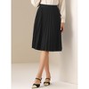 INSPIRE CHIC Women's Office Elastic High Waist Pleated Belt Midi Skirt - 3 of 4