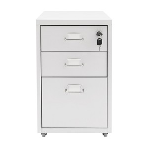 YIYIBYUS 3-Drawer Vertical File Cabinet, Metal Mobile File Cabinet with Lock and Wheels - 1 of 4