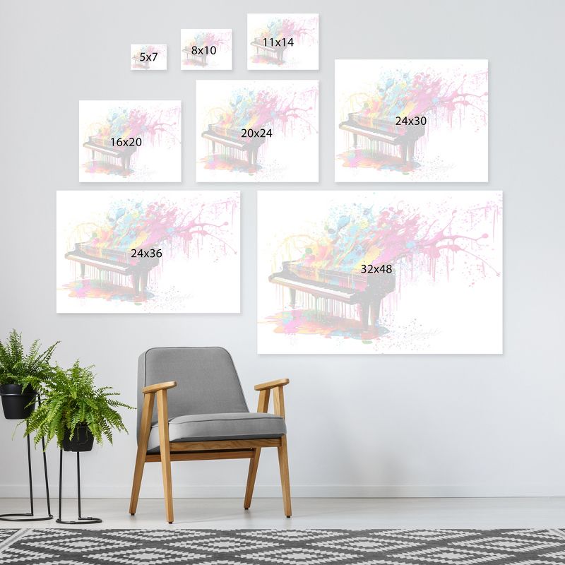Americanflat Modern Wall Art Room Decor - Colorful Watercolor Piano Ii by OLena Art, 4 of 7