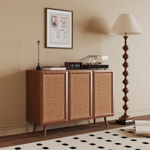 Chic Crate-Farmhouse Entryway Media Console – TV Stand w/ Doors & Shelves, Accent Buffet Sideboard for Entryway & Living Room Storage - 1 of 4