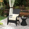 Patio Wicker Adirondack Chair, Outdoor Rattan Fire Pit Chairs w/ Soft Cushions, Tall Backrest, Tilted Seat - 2 of 4