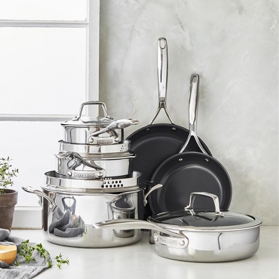 10-Piece Stainless Steel Ceramic Nonstick Cookware Set