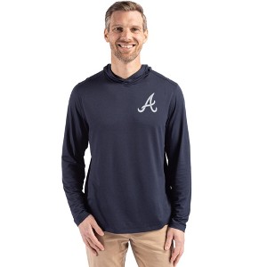 Atlanta Braves Cutter & Buck Coastline Epic Comfort Recycled Mens Hooded Shirt - 1 of 1