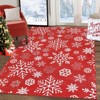 Christmas Area Rug, Winter Holiday Home Decor Rugs for Living Room Bedroom, Snowflake Print Decorative Carpet Non Slip for Nursery - 2 of 4