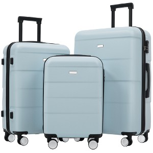 YONWAY 3 Piece Hardshell Luggage Sets, Aviation Certified Carry-on Suitcase, With Double Spinner Wheels, Handle Password Lock - 1 of 4