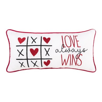 C&F Home 10" x 20" Love Always Wins Embroidered Throw Valentine's Day Pillow
