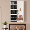 Costway Wall Mounted Jewelry Cabinet Armoire Full-Length Mirror Slide Door Box White\Brown - 4 of 4