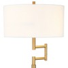 Possini Euro Design Artisan Swing Arm Floor Lamp 62.25" Tall Warm Antique Brass Linen Drum Shade for Living Room Reading Bedroom Office - 3 of 4