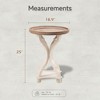 COZAYH Rustic Round Accent End Table with Wood Tray Top Nightstand for Small Spaces Living Room or Bedroom 18.5 x 18.5 x 25 Inches, White - 2 of 4