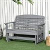 Outsunny 2-Person Outdoor Glider Bench Patio Double Swing Rocking Chair Loveseat w/ Slatted HDPE Frame for Backyard Garden Porch - 3 of 4