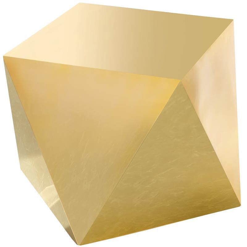 Meridian Furniture Gemma Stainless Steel Contemporary End Table in Gold, 1 of 8