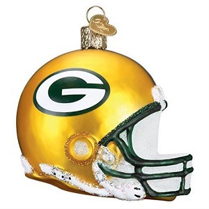 Old World Christmas Blown Glass Ornament for Christmas Tree, Green Bay Packers Helmet - 1 of 3