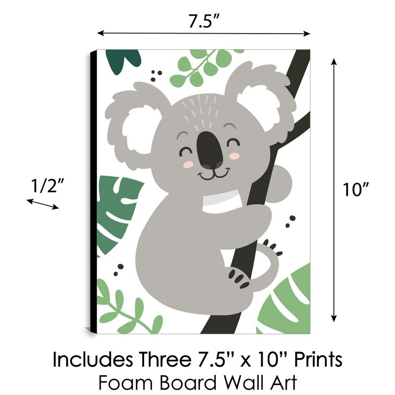 Big Dot of Happiness Koala Cutie - Bear Nursery and Kids Room - 7.5 x 10 inches - Wall Art Set of 3 Prints, 5 of 8
