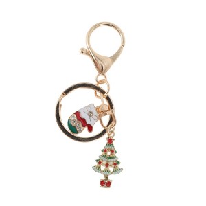 Unique Bargains Cute Christmas Keychain Double Ring Lobster Clasp Zinc Alloy 3.15" 1Pc - 1 of 4