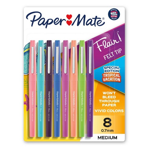 Paper Mate Flair Felt-Tip Pens, Ultra Fine Point, Assorted Ink - 8 pack