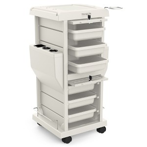 TASALON Lockable Salon Trolley Rolling Storage Cart - White - 1 of 4