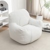 Vynxaria White Tufted Plush Bean Bag Seats with Memory Foam Filler for Dorm & Living Spaces - 3 of 4