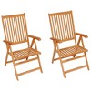 vidaXL Highly Resilient Patio Chairs with Anthracite Cushions - Solid Teak Wood - Adjustable backrest - 3 of 4