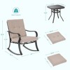 Sonkuki 3 Pieces Patio Rocking Bistro Set with Glass Table - image 3 of 4