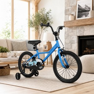 18 Inch Kids Bike with Carbon Steel Frame and Removable Training Wheels ...