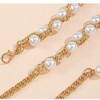 Anna-Kaci Women's Pearl Beaded Chain Belt with Adjustable Drop Chain and Decorative Accents 43.5x0.6in - White - 3 of 3
