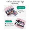 Anna-Kaci Double-Layer Travel Makeup and Toiletry Bag with Quilted Design and Carry Handle - Pink - 2 of 4
