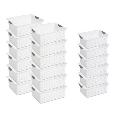 Sterilite Large Ultra Storage Organizer Basket (12 Pack) + Medium Bins (6 Pack)