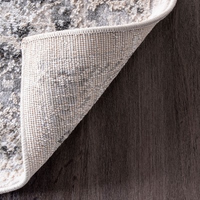 Silver Medallion Easy Care Synthetic Runner Rug, 2' 6" x 8'