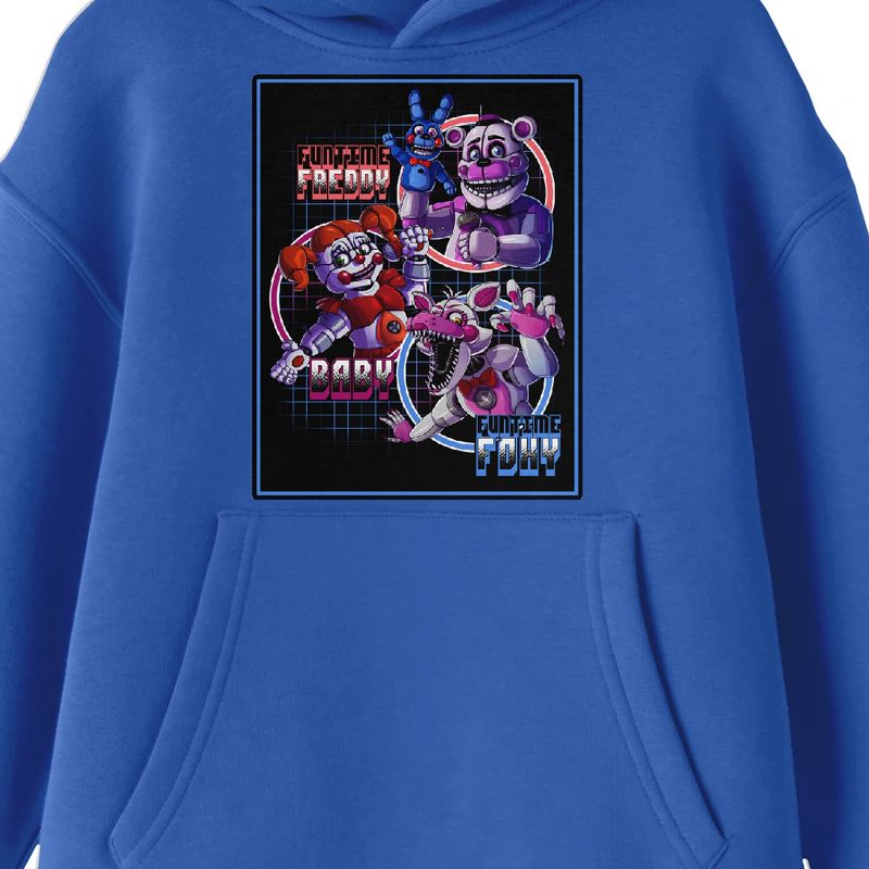 Bioworld Five Nights at Freddy's Fun Time Characters Youth Royal Blue Hoodie, 2 of 4