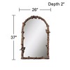 Uttermost Arched Top Vanity Accent Wall Mirror Rustic Antique Gold Gray Metal Frame 26" Wide for Bathroom Bedroom Living Room Home - 4 of 4