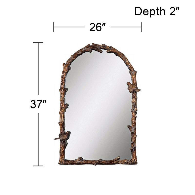 Uttermost Arched Top Vanity Accent Wall Mirror Rustic Antique Gold Gray Metal Frame 26" Wide for Bathroom Bedroom Living Room Home, 4 of 5