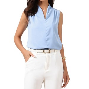 INSPIRE CHIC Women's 100% Polyester Regular Fit V Neck Sleeveless Tank Top - 1 of 4