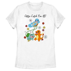 Women's Pokemon Gotta Catch ‘Em All Flowers T-Shirt - 1 of 4