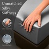 Dsvimoy Bedding Set Silky Satin Sheets Deep Pocket Soft Cooling Comfort for Bedroom, Blue, 12"*10"*3" - 4 of 4