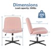 Wooakway Armless Upholstered Home Office Desk Chair with Adjustable Height 360¡ãSwivel No Wheels - 2 of 4