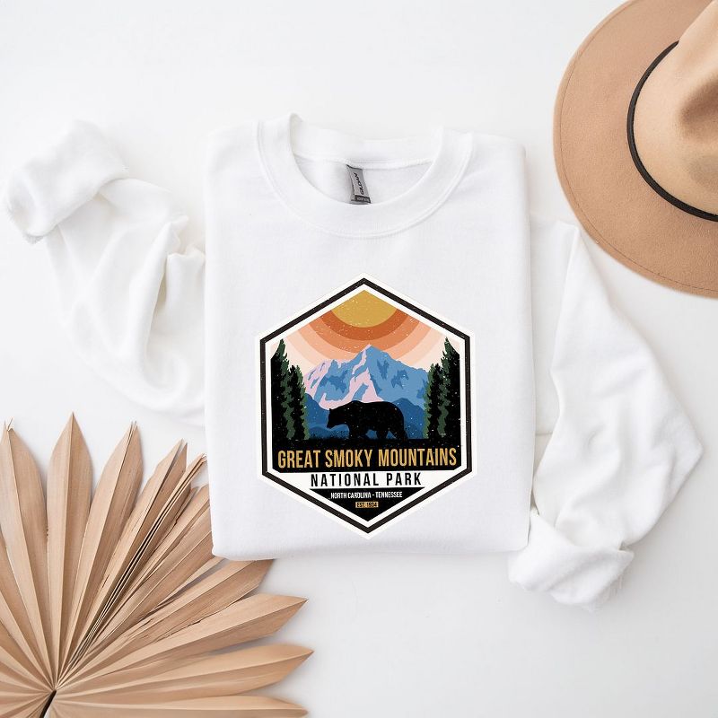 Simply Sage Market Women's Graphic Sweatshirt Great Smoky Mountains National Park Badge, 4 of 5