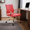 LeisureMod Benmar Leather Office Chair with Gold Accents, Adjustable Height, Swivel Base, Ergonomic Design for Home Office, Study, or Workspace - 2 of 4