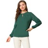 INSPIRE CHIC Women's Chiffon Semi Sheer Keyhole Neck Elegant Work Blouse - 2 of 4