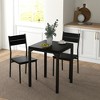 3-Piece Dining Set with Kitchen Table and Chairs for Breakfast Nook, Small Space, Apartment - 2 of 4