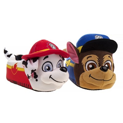Nickelodeon Paw Patrol Marshall and Chase 3D Toddler Boys' Dual Sizes Slippers