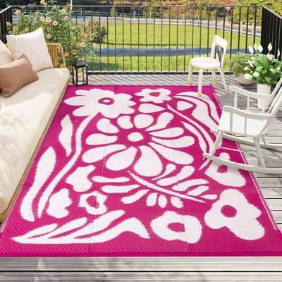 Lahome Outdoor Plastic Straw Rug-Waterproof Reversible Mat for Patio,Balcony,Deck,Backyard,Beach