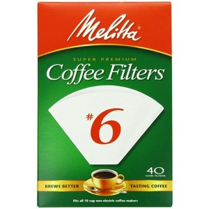 Melitta 626402 Cone Coffee Filters, 40 Count, White - 1 of 1