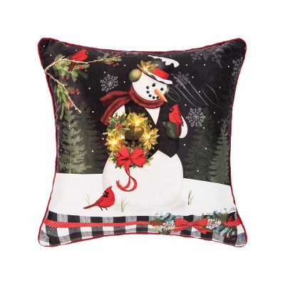 C&F Home Snowman Memories Light-Up LED Pillow