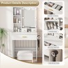 ORRD White Vanity Table with LED Mirror, Power Outlet, Hairdryer Holder & Stool - 2 of 4