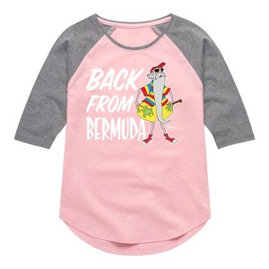 Girls' - Disney - Straight Outta Bermuda Shirt Tail Raglan Graphic T-shirt - 1 of 2
