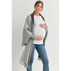 Hello Miz Women's Open Front  Long Sleeve Maternity Shawl Wrap Cardigan - 2 of 4